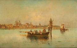 Promenade rituelle en barque dans la lagune de Venise by Armand Doré