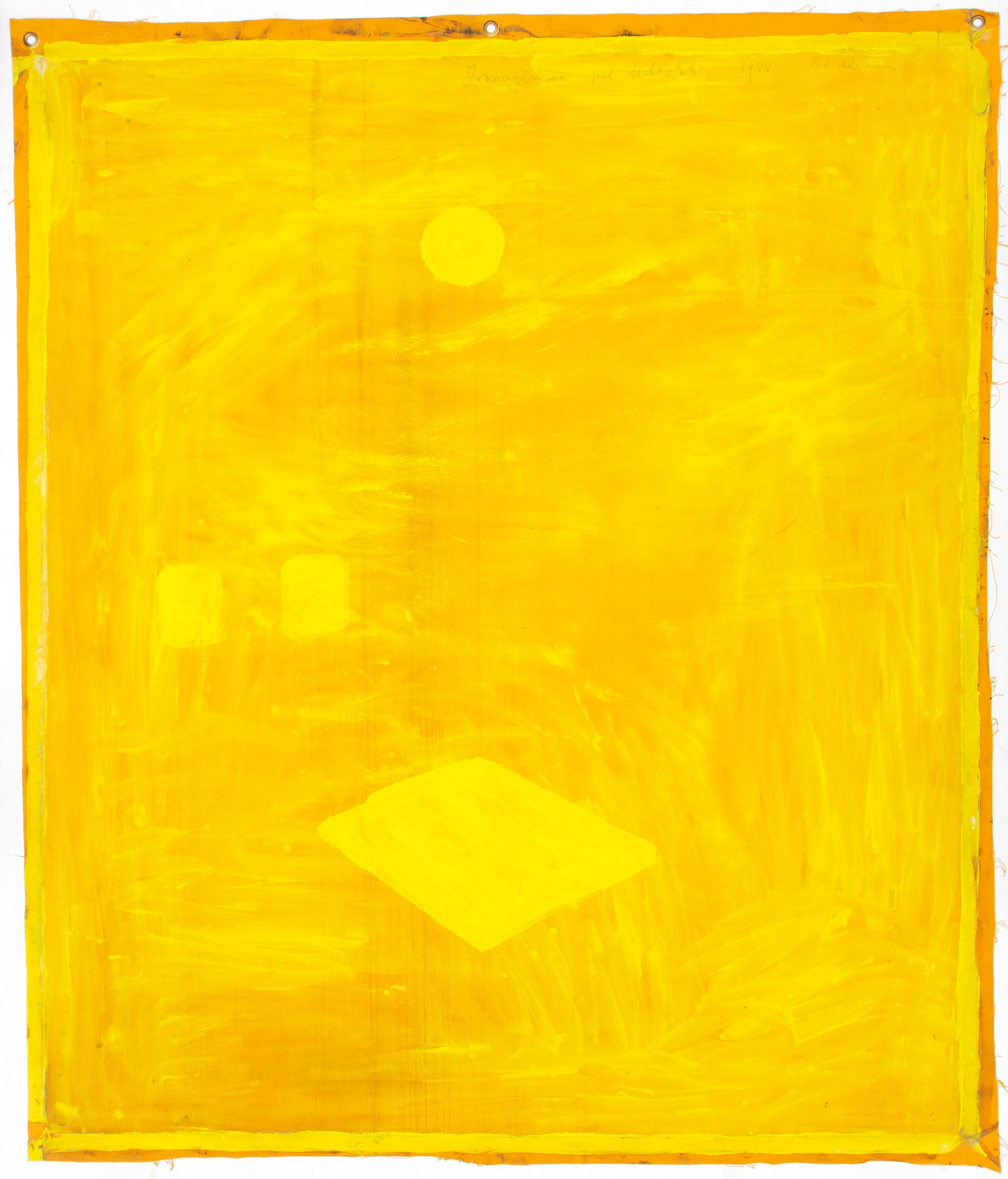Artwork by Leon A. Adriaans, Imaginair geel lichtvlak, Made of oil on canvas