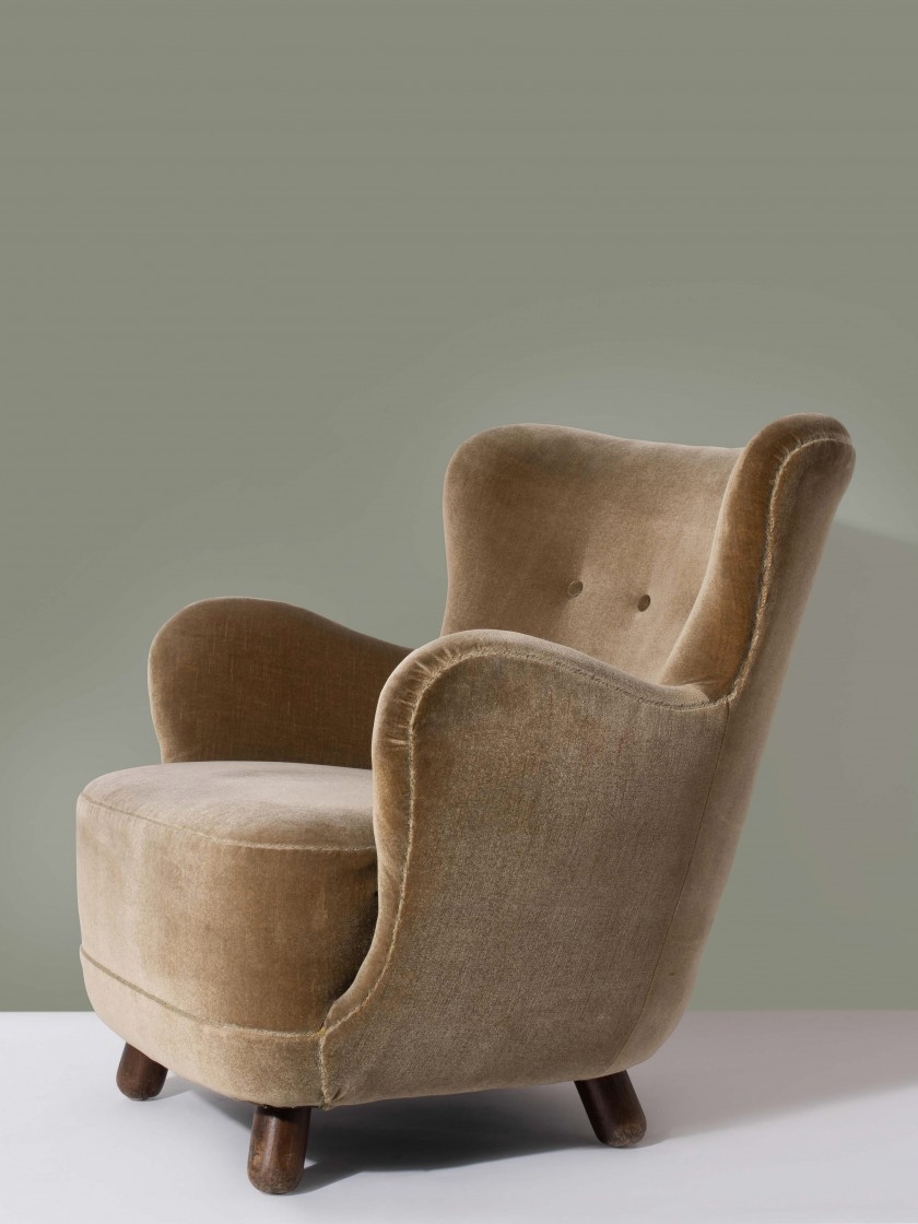 Artwork by Hans-Christian Hansen, Viggo Jørgensen, Fauteuil, Made of Pinewood
