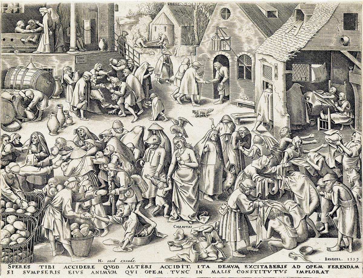 Artwork by Pieter Brueghel the Elder, Charity, Made of Engraving