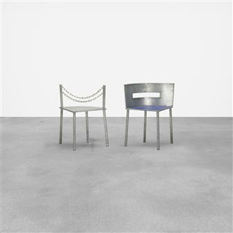 Set of 2 Works: Rare chairs by Rei Kawakubo, 1987