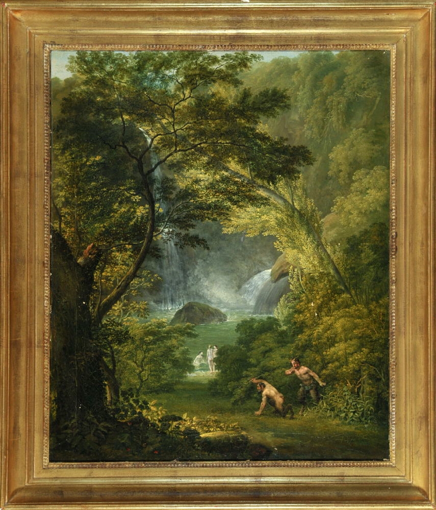 Landschaft mit badenden Nymphen und Satyrn by Johann Georg Schütz, 1787