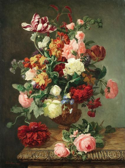 A vibrant bouquet by Simon Saint-Jean, 1849