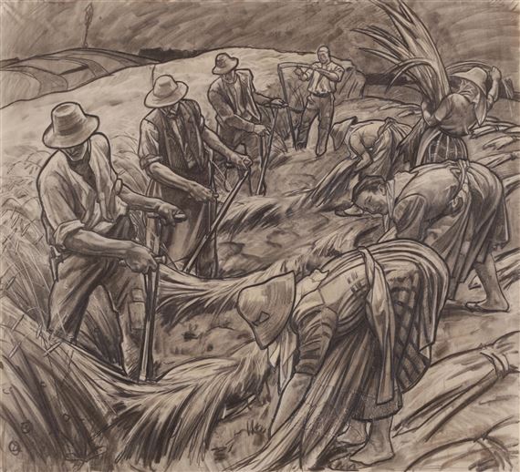 Kornschnitt - Getreideernte by Wilhelm Dachauer