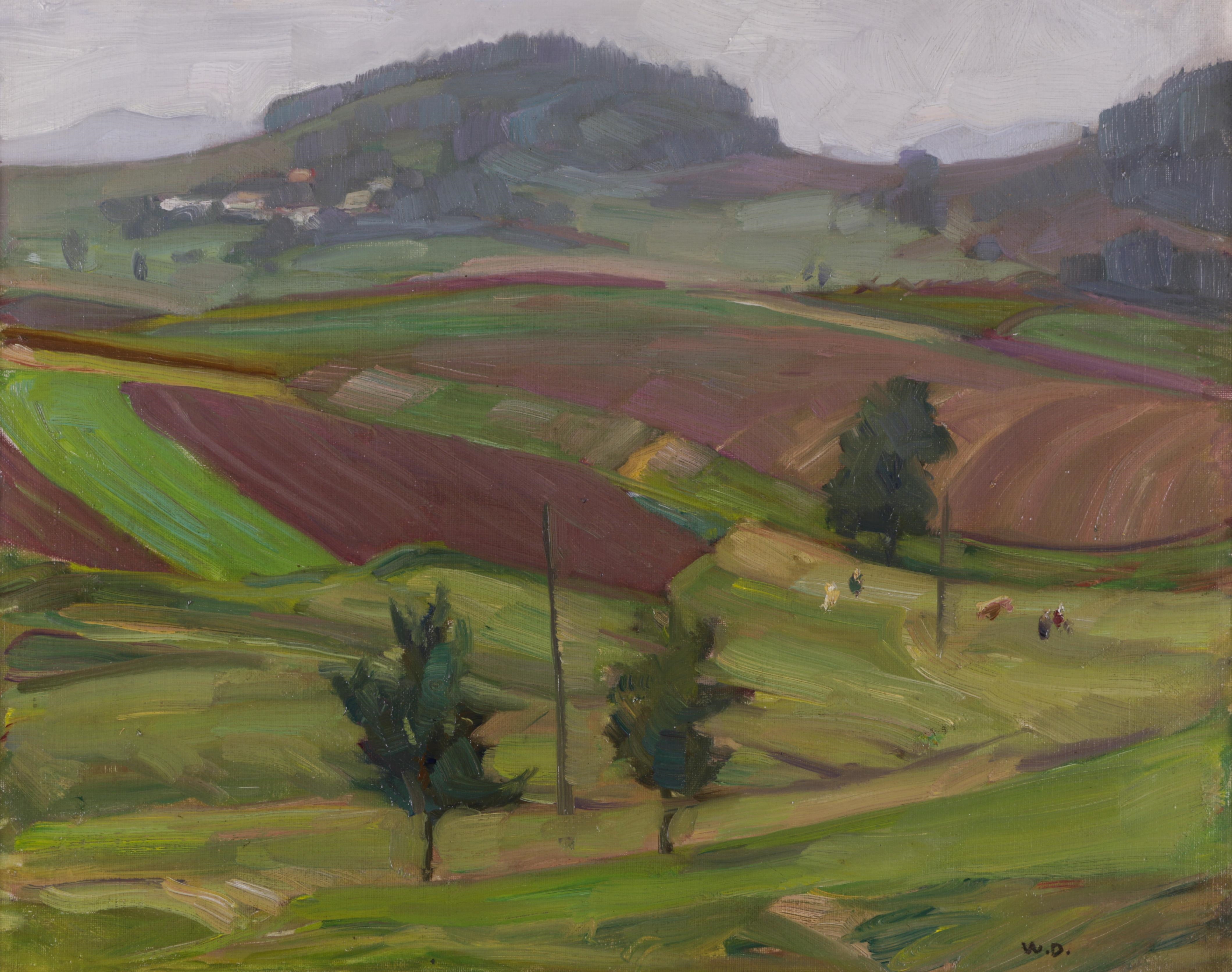 Artwork by Wilhelm Dachauer, Der Hochkuchlberg bei Lohnsburg, Made of Oil on canvas