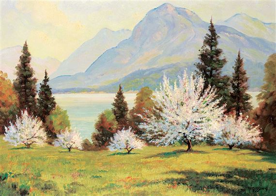 Orchard on Kootenay Lake by Roland Gissing
