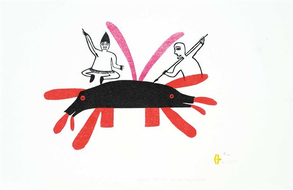 Whales by Jessie Oonark, 1972