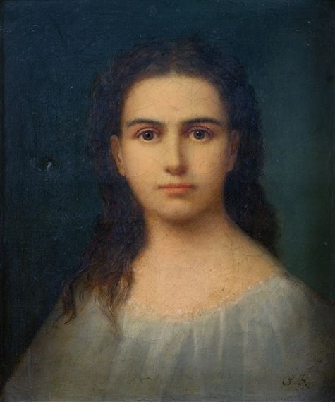 Portrait de Jeune fille en buste by Gustave Ricard