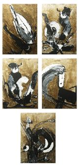 5 works: Set of Trek Valdi paintings - Trek Valdizno