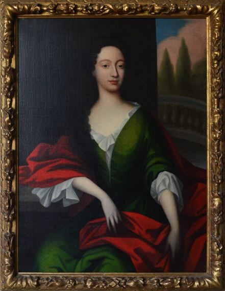 Godfrey Kneller | ‘Portrait of a Lady, wearing a green dress and red ...