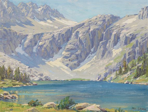 Snow scenes, including High Sierra and 4th Recess Lake (a group of four) by Paul Grimm