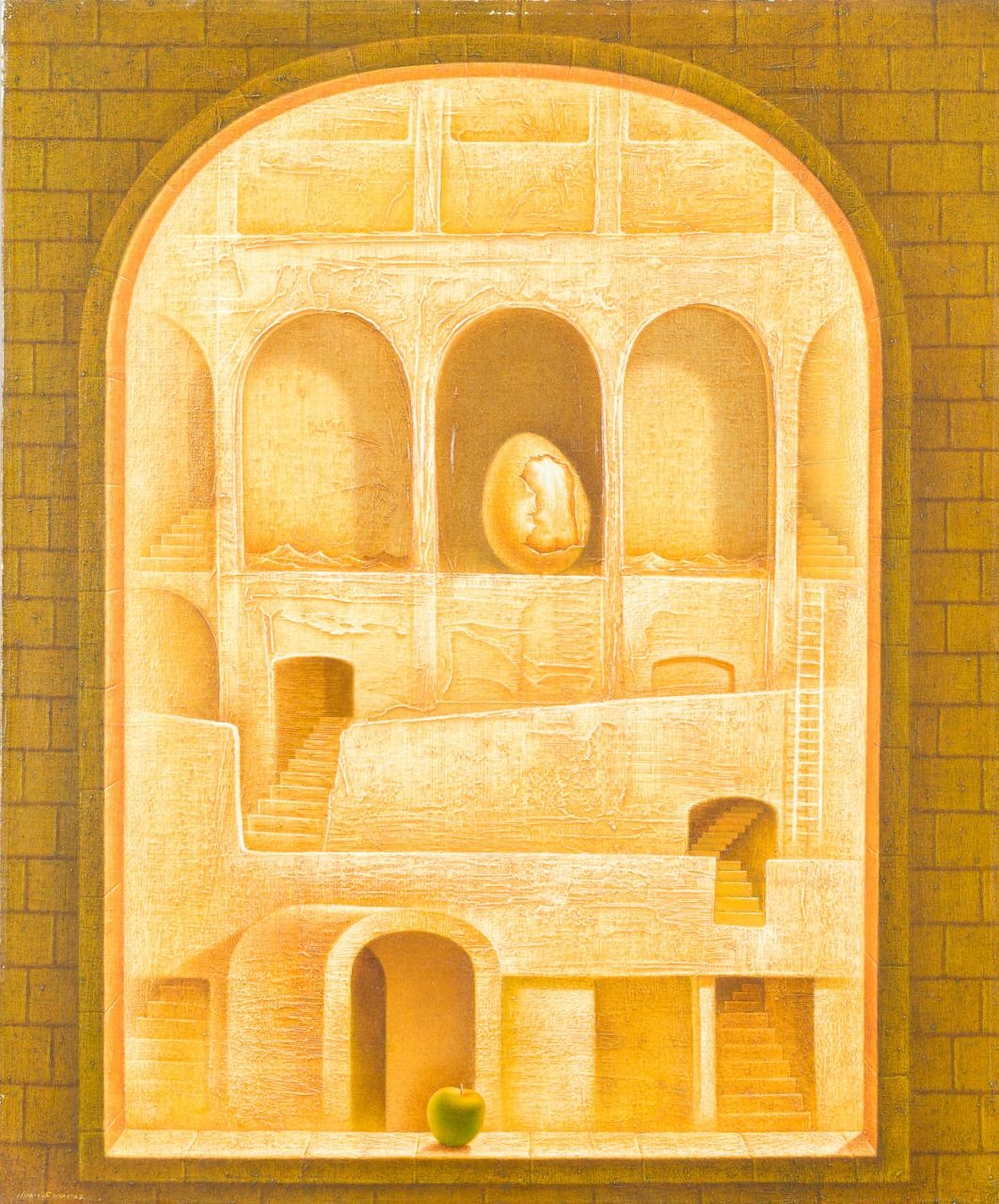 Artwork by Juan Suárez Blanco, Ventana Verde o Génesis, Made of Mixed media on canvas