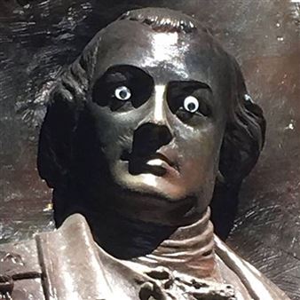 Sacre Bleu! Georgia Statue Defaced with ‘Googly Eyes’