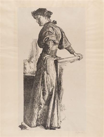 2 sheets: Cenzi and Marianne Brockhaus by Otto Greiner, 1896 and 1899