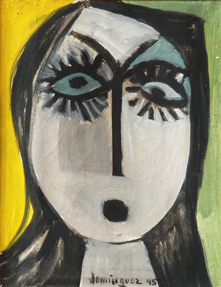 Head of Young Girl by Oscar Dominguez, 1945