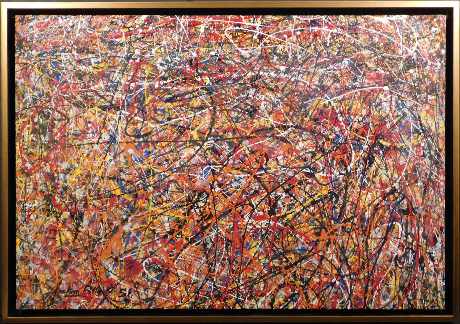 Jackson Pollock | Red, Orange, Yellow, and Black Drip Painting (1951 ...