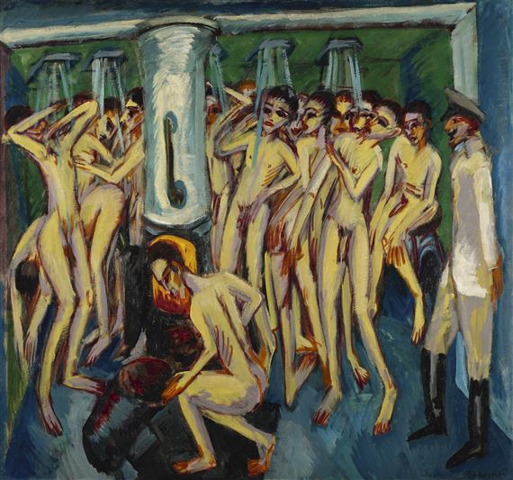 DAS SOLDATENBAD (ARTILLERYMEN) by Ernst Ludwig Kirchner, 1915