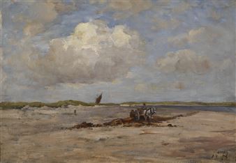 GATHERING SEAWEED ON THE STRAND, MALAHIDE - Nathaniel Hone the Younger