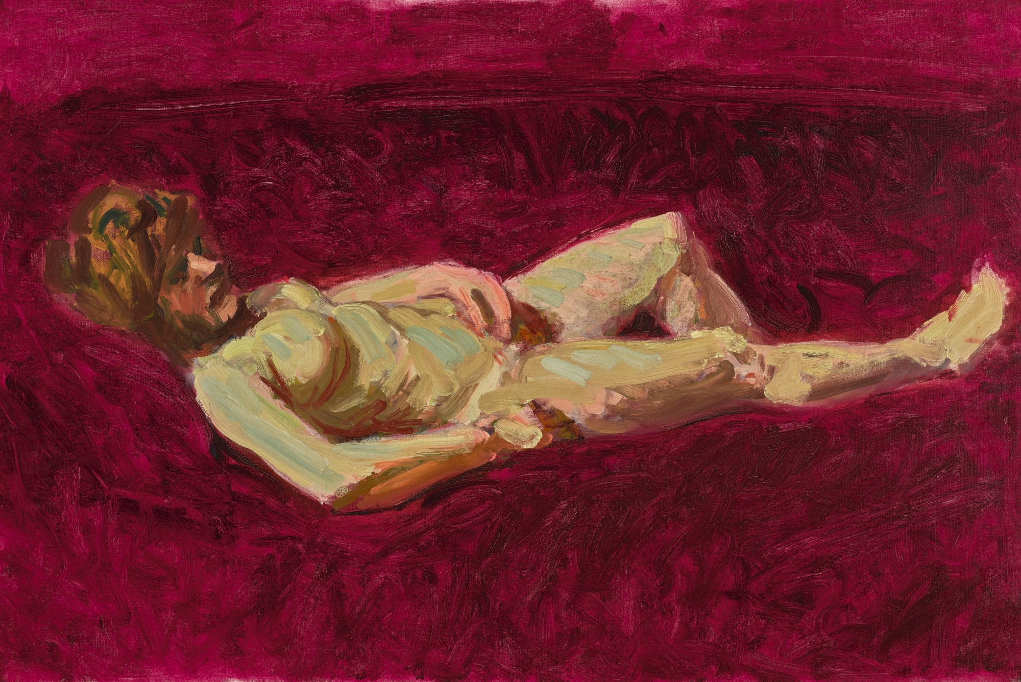 Artwork by Roderic O'Conor, RECLINING NUDE, Made of oil on canvas.