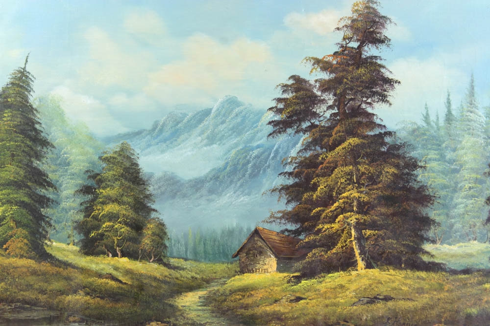 Artwork by K. Henner, Mountain Top, Made of oil on canvas