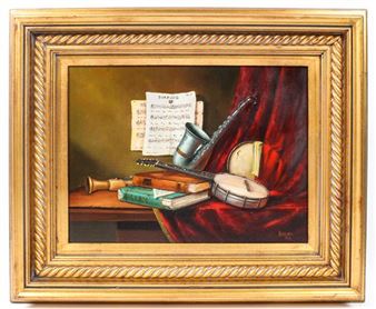 Still Life with Musical Instruments - Tibor Filkorn