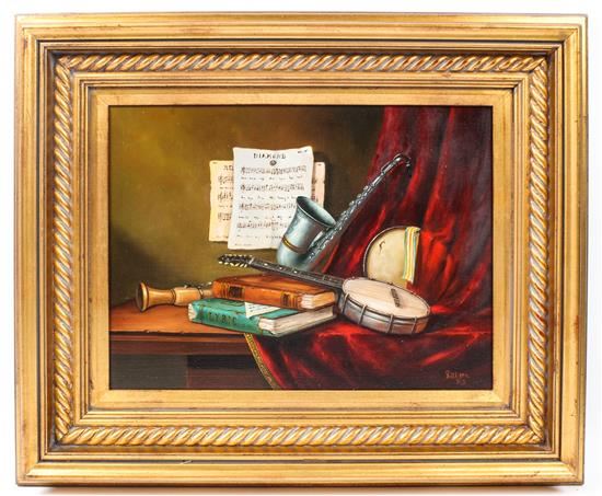 Still Life with Musical Instruments - Tibor Filkorn
