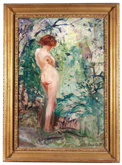 Woman in landscape by Louis Betts