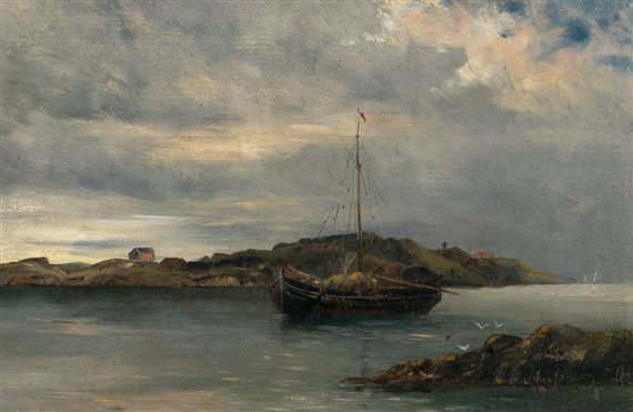 Evening on the Frisian Lagoon by Gustav Meissner, 1888