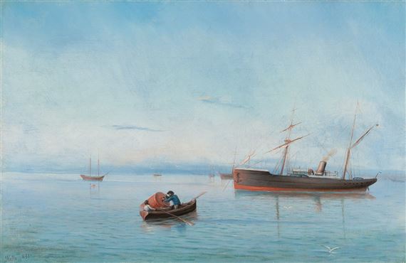 Boats in the Black Sea by Lev Felixovich Lagorio, 1883