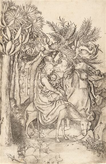 The flight into Egypt by Martin Schongauer, circa 1470/1474