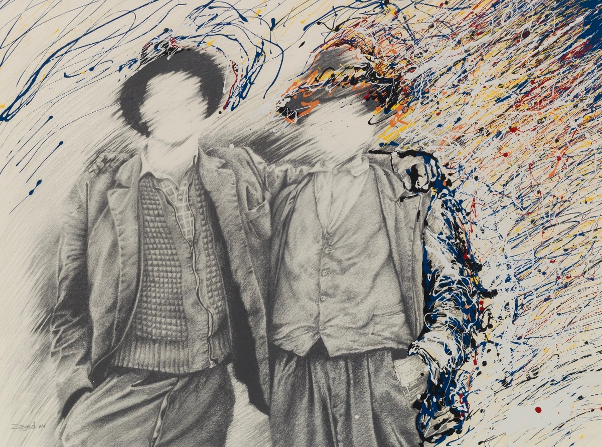 Artwork by Zayed, Solidarity, Made of Mixed media and acrylic on paper