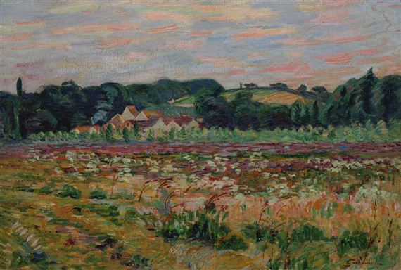 PRAIRIE À EPINAY SUR ORGE, LE SOIR by Armand Guillaumin, circa 1888