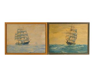 Pair of Ship Portraits: "Hotspur" and "Minnie Allen of Boston" - Charles Rosner
