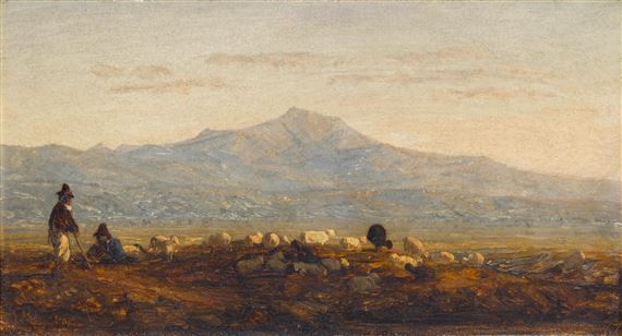 On the Roman Campagna by Sanford Robinson Gifford, 1856