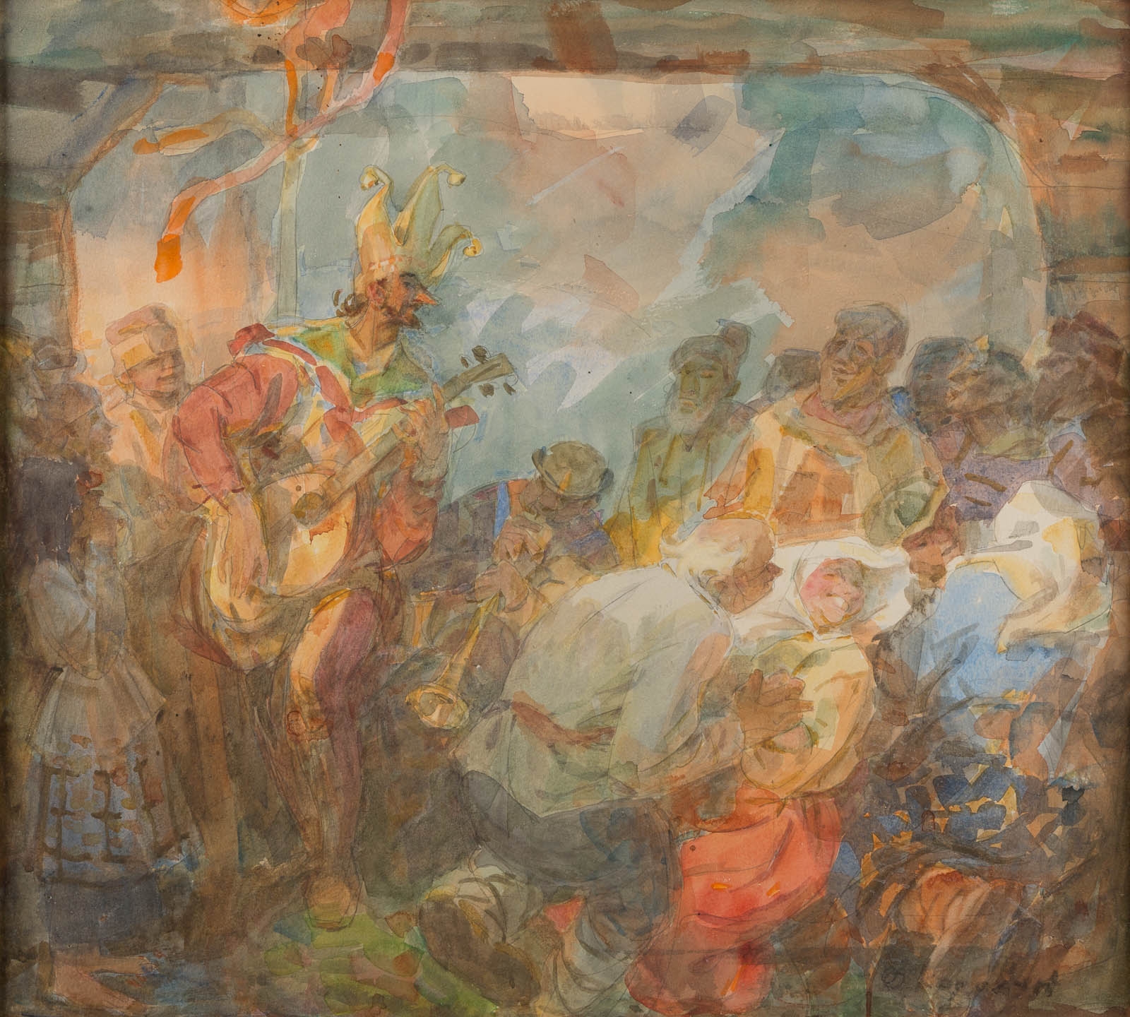 Artwork by Oleg Dmitrievitch Korovin, KIRSCHA DANILOW, Made of Water colour and pencil on paper