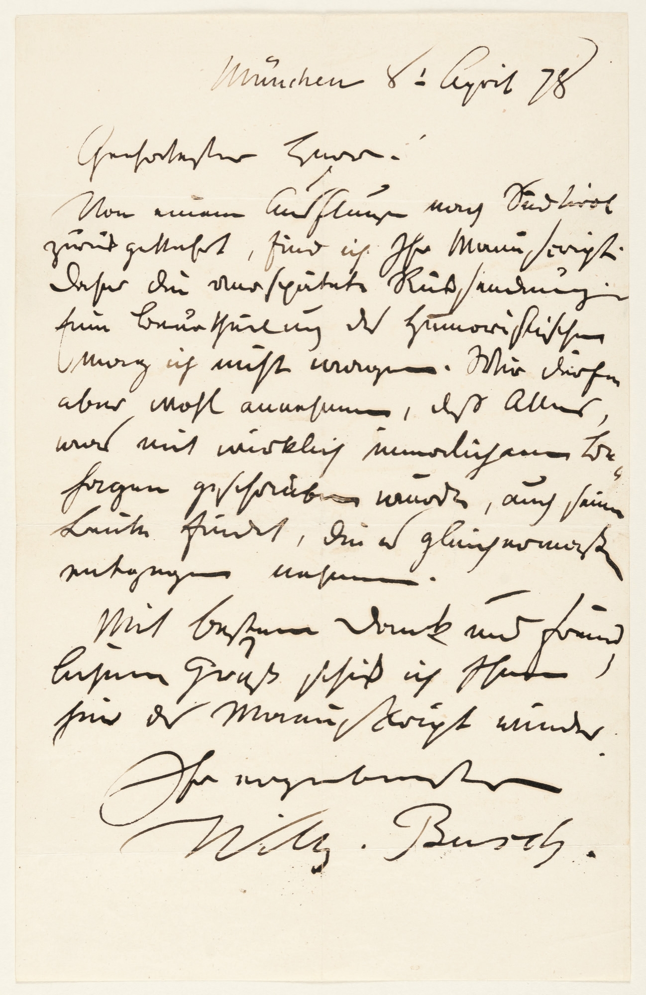Wilhem Busch | Letter and Portrait Photo of Busch | MutualArt
