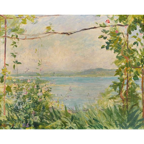 Au bord de l'eau. by Eugene Burnand, 1900