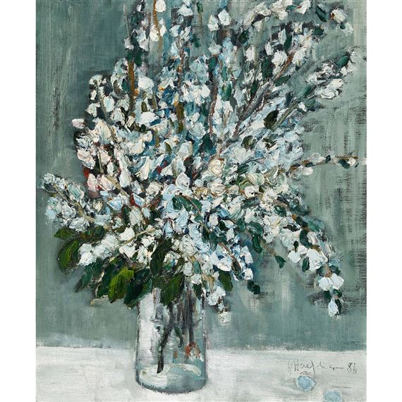 Blumenstillleben by Leopold Häfliger, 1986