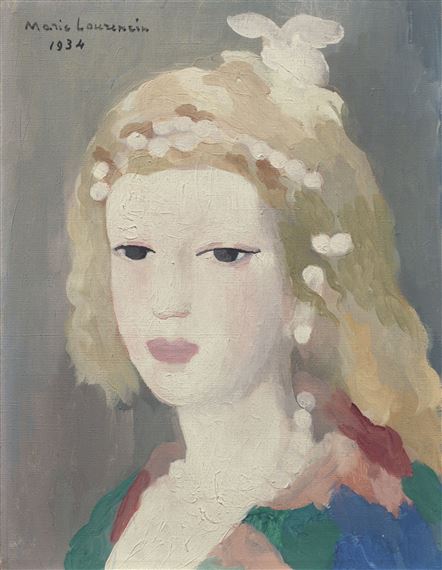 Marie Laurencin | Tête de jeune fille aux perles (1934) | MutualArt
