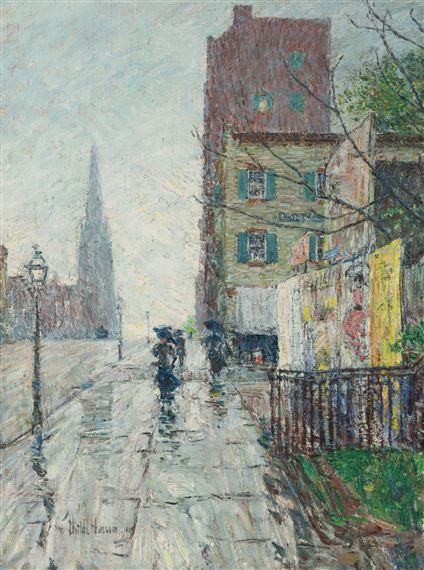 A Wet Day (Rainy Day) by Childe Hassam, circa 1890-1895
