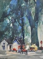 Chinese Temple by Yong Mun Sen, 1949