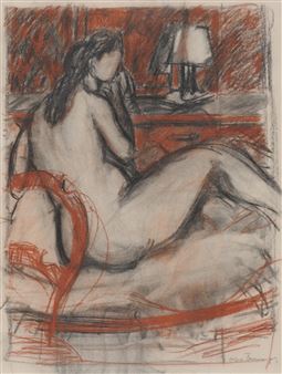 Sitting Female Nude - Max Truninger