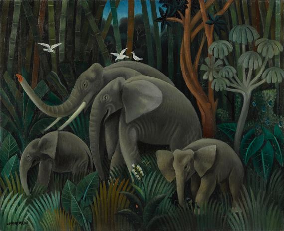 Elefantes en la selva by Miguel Covarrubias, circa 1932