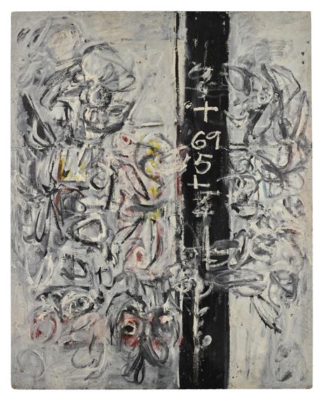 BLACK COLUMN FOR A MATHEMATICIAN by Alan Davie, 1953