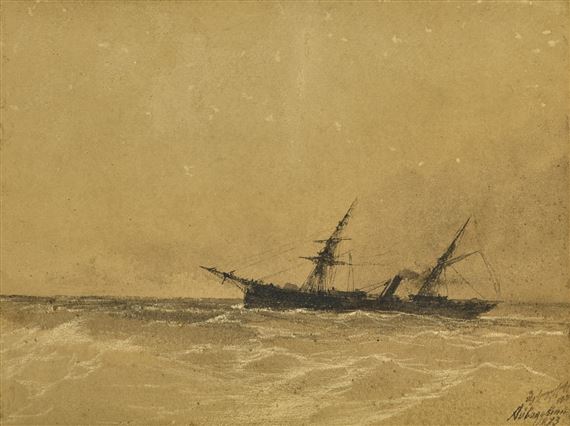 SHIP AT SEA by Ivan Aivazovsky, 1873