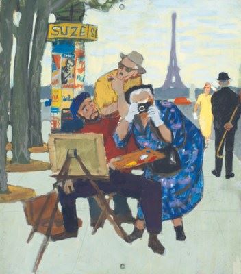 Study for 'Parisian Artist and Tourist' by Richard Sargent, 1959