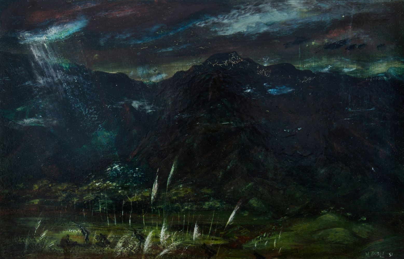 Artwork by William Dobell, Storm in the Wahgi Valley, New Guinea, Made of Oil on Canvas on Board