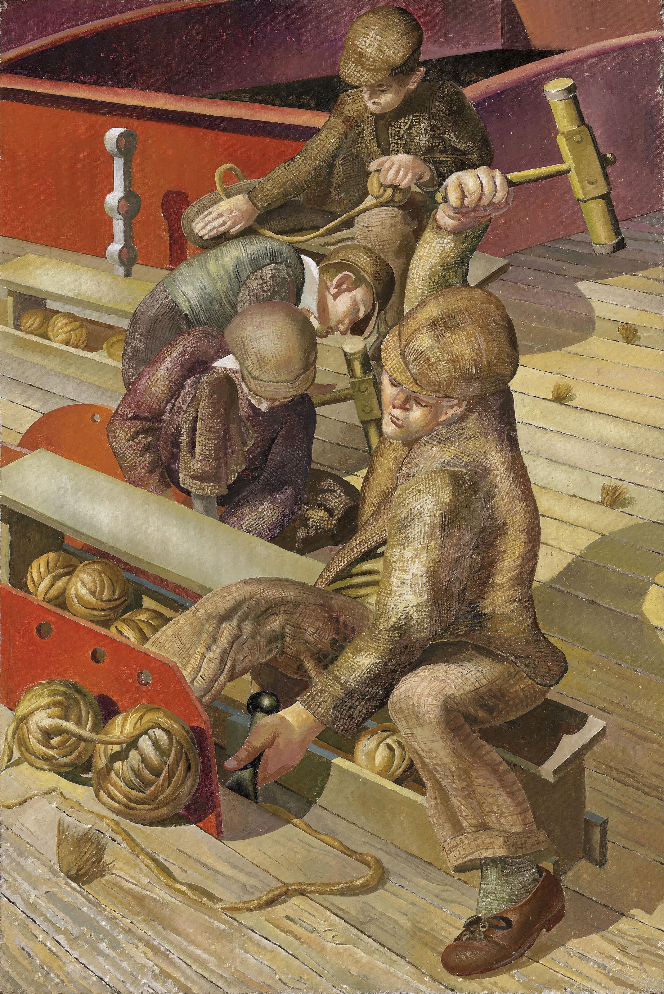 Artwork by Stanley Spencer, Caulking, Made of oil on canvas
