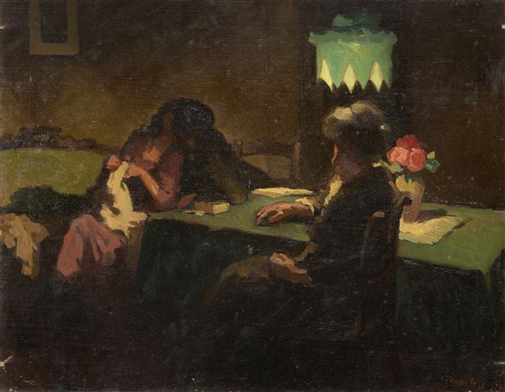 Interno con figure by Cafiero Filippelli, 1926