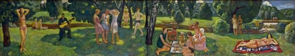Artwork by Gennady Myznikov, Diptych: Belle journée d’été, Made of Oil on canvas